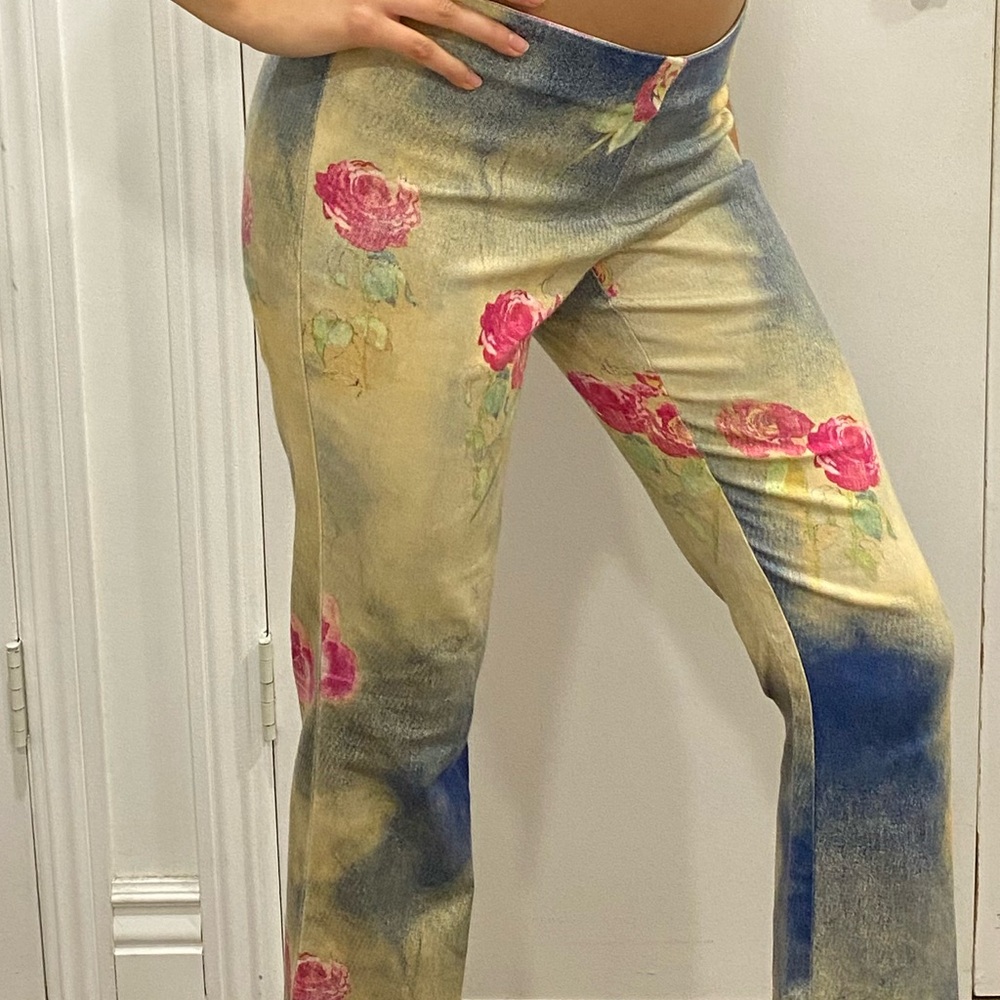 Vintage La Vore Rose Print Pants - Picture 9 of 15